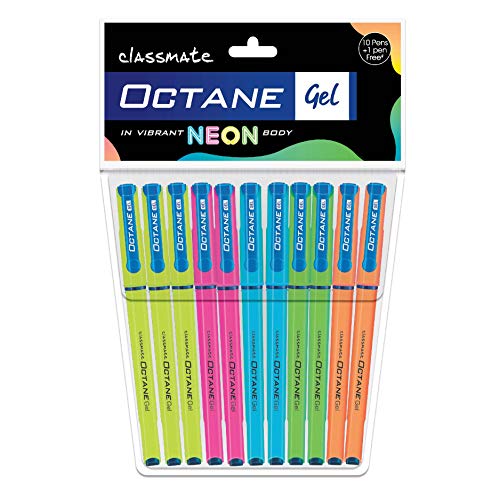 Classmate Octane Gel Pastel Pens | Smooth Writing Gel Pens | Pack of 10
