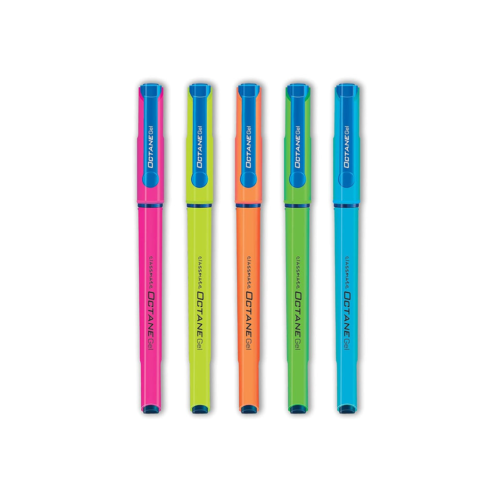 Classmate Octane Gel Neon Pens | Blue Ink Smooth Writing Pens