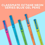Classmate Octane Gel Neon Pens | Blue Ink Smooth Writing Pens