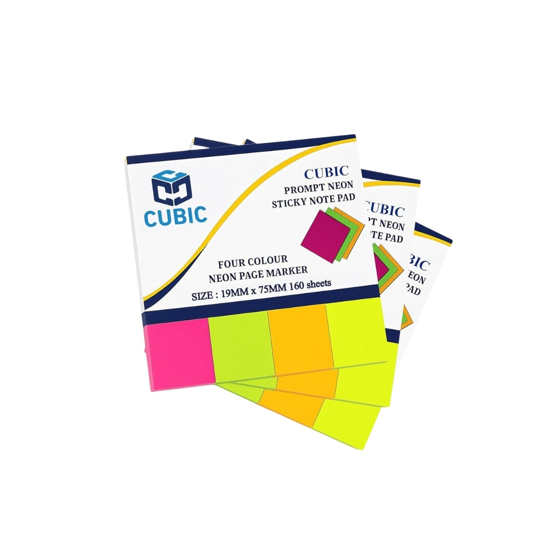 Cubic Prompt Sticky Notes – Multicolour Page Markers (Pack of 10)
