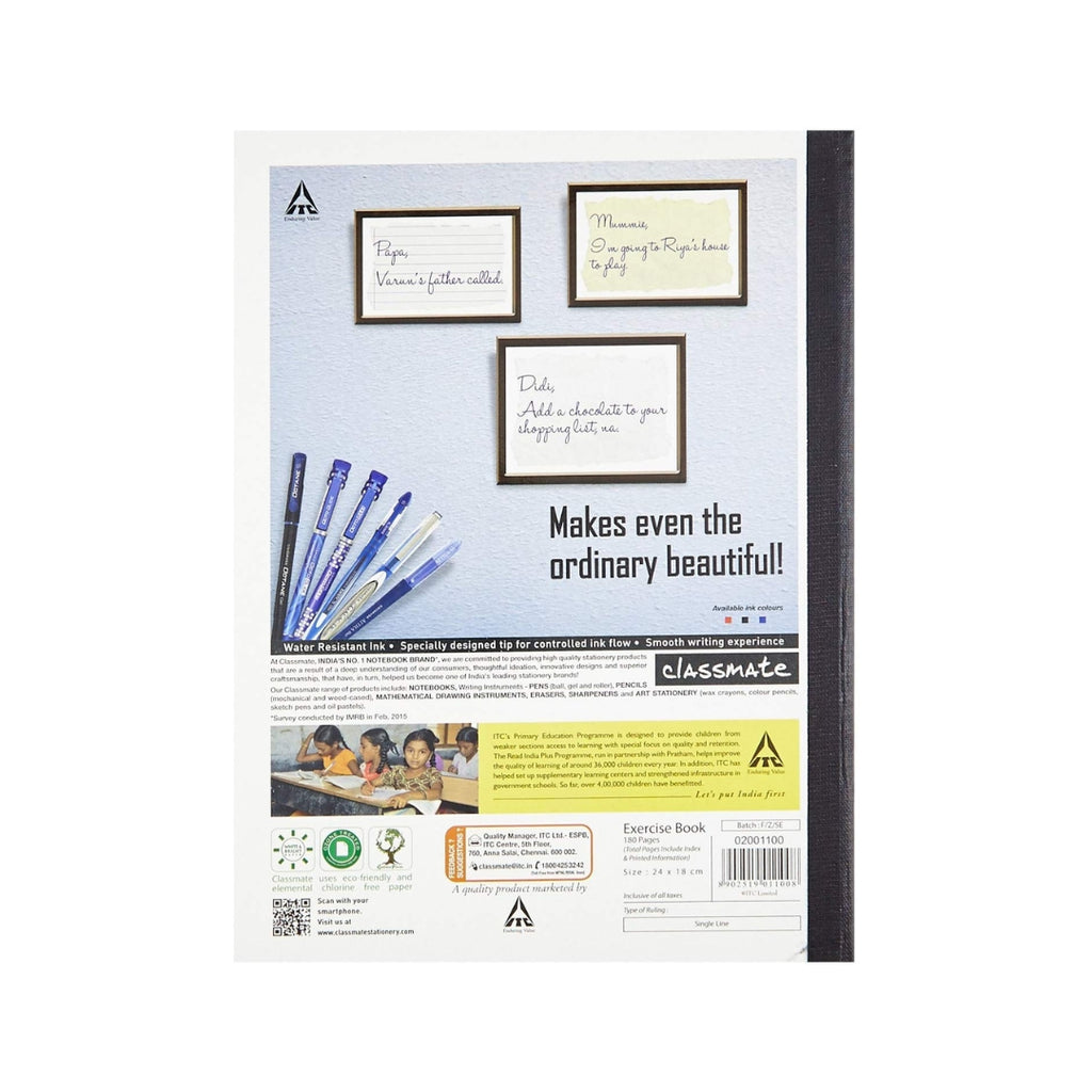 Classmate Single Line Hard Bound Notebook | 240 x 180 mm