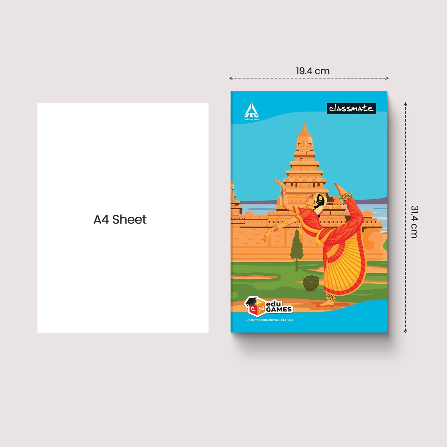Classmate Single Line Hard Bound Longbook | 314 x 194 mm