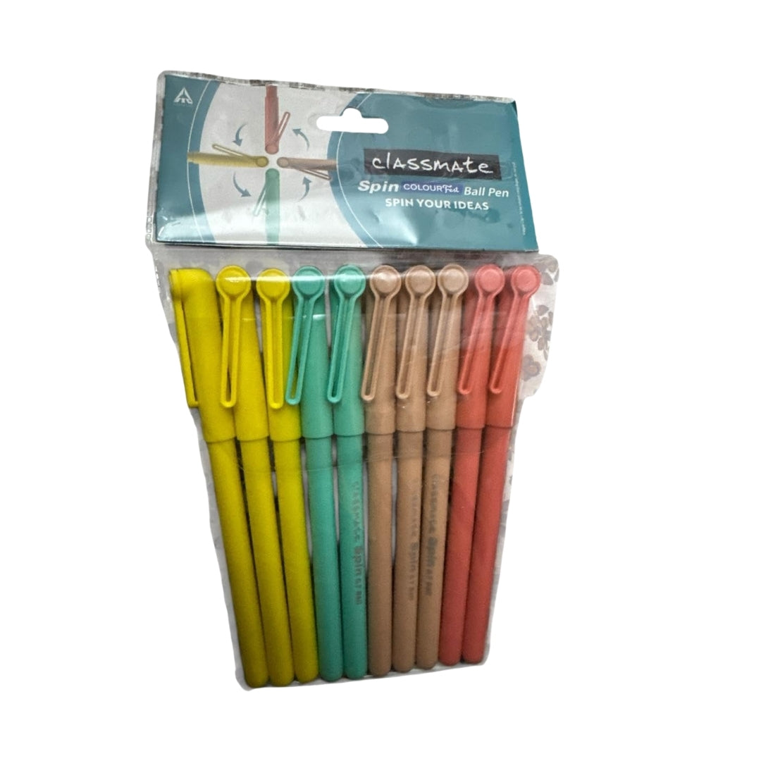 Classmate Spin Ball Colourfest Pens | Smooth Writing Blue Ball Pens