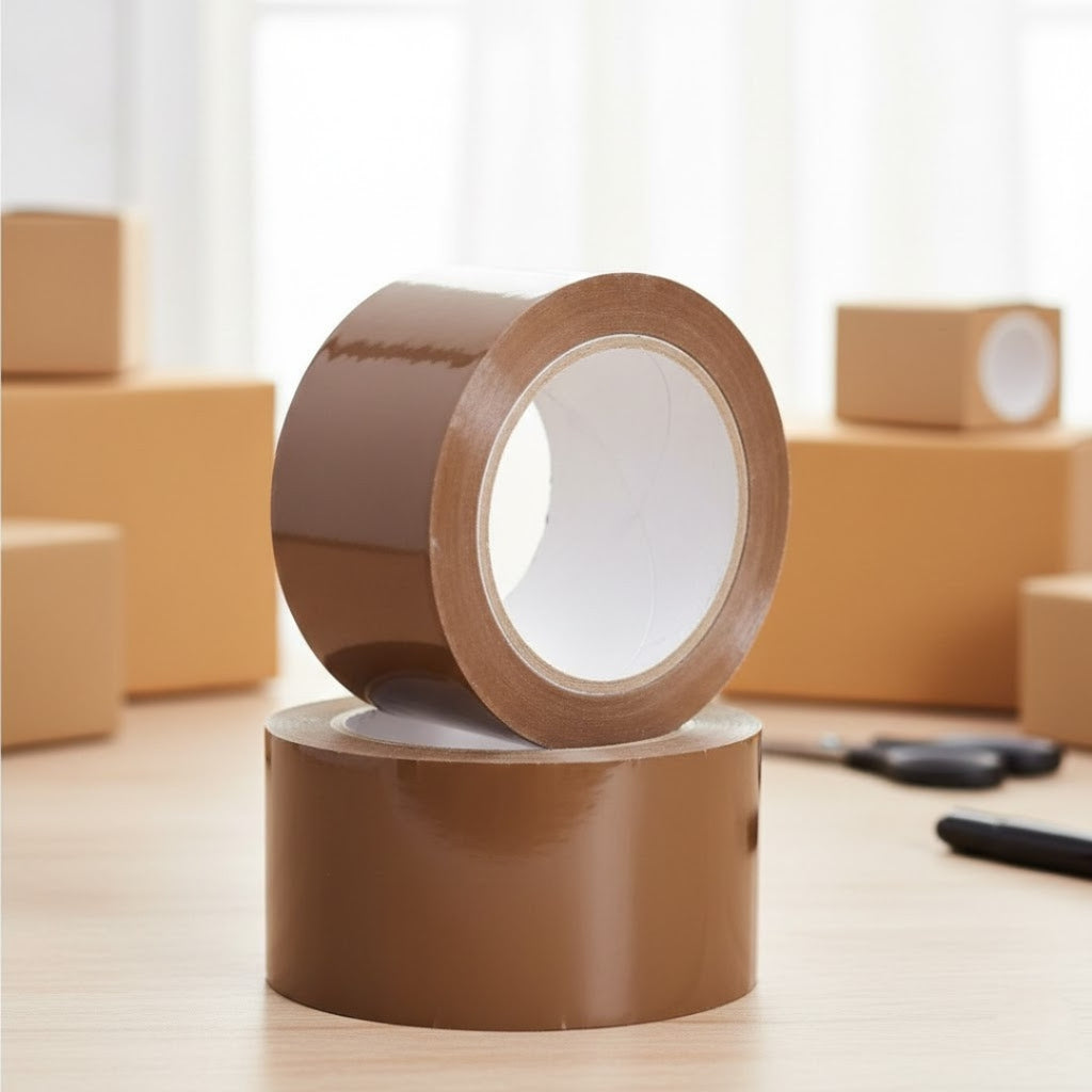 Cubic Brown Packing Tape 2" x 60m | Self-Adhesive Tape | Pack of 8