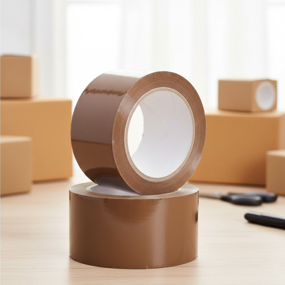 Cubic Brown Packing Tape 2" x 60m | Self-Adhesive Tape | Pack of 8
