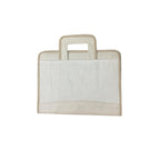 Cubic Jute File Bag | Zip Closure Organizer with Handle