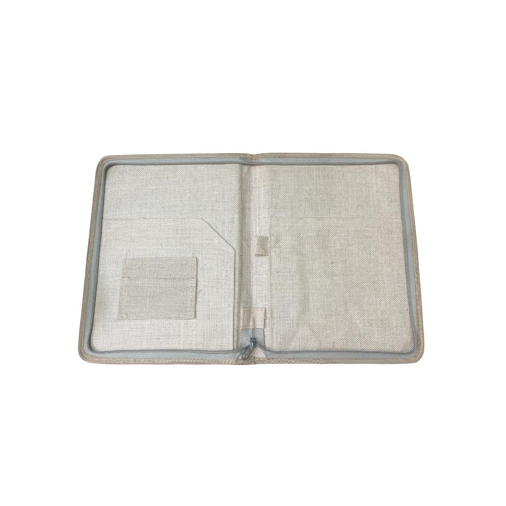 Cubic Jute File Bag | Zip Closure Organizer with Handle